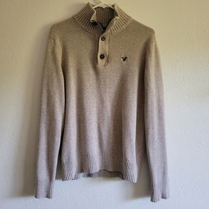 American Eagle quarter-zip/button mock neck sweater